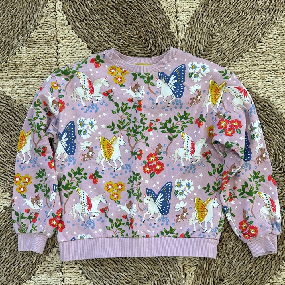 Mini Boden Pink Unicorn Sweatshirt